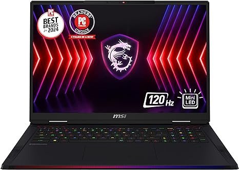 MSI Raider 18 HX 18” 120Hz UHD+ Gaming Laptop: Intel Core i9-14900HX, NVIDIA Geforce RTX 4080, 128GB DDR5, 2TB NVMe SSD, Cooler Boost 5, Win 11 Pro