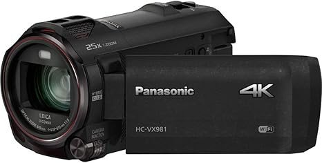 Panasonic 4K Ultra HD Video Camera Camcorder HC-VX981K, 20X Optical Zoom, 1/2.3-Inch BSI Sensor, HDR Capture, Wi-Fi Smartphone Multi Scene Video Capture