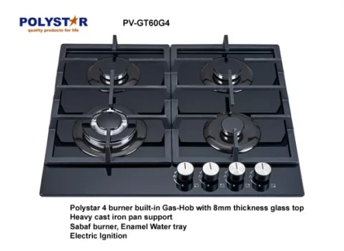 Polystar 4 Burner Gas Hob - Pv Gt60g4