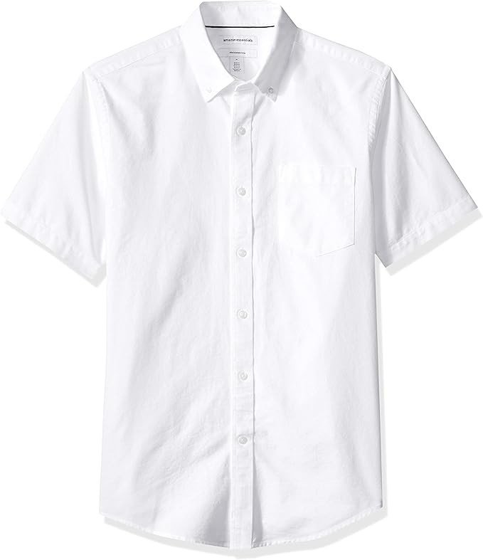 Amazon Essentials Men's Slim-Fit Short-Sleeve Pocket Oxford Shirt